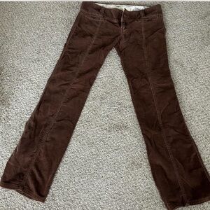 Brown corduroy low rise pants